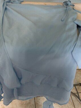 Peppermayo Light Blue Ruffled Mini Dress Size: US 0  XXS